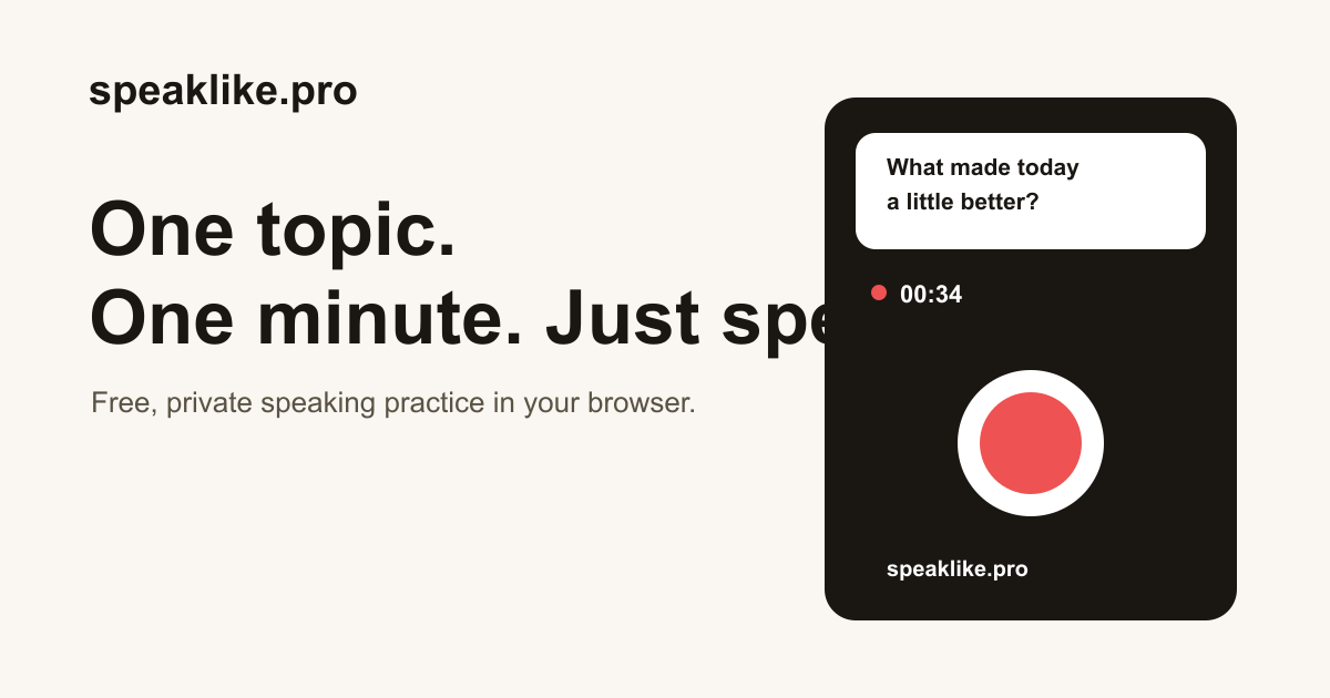 I built a free one-minute speaking practice tool—no signup required
